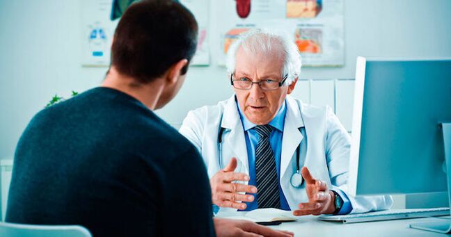 A doctor advises a man about potency enhancing drugs